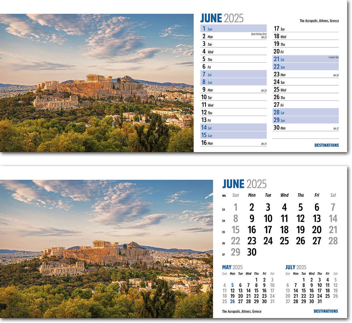 Destinations Desk Calendar