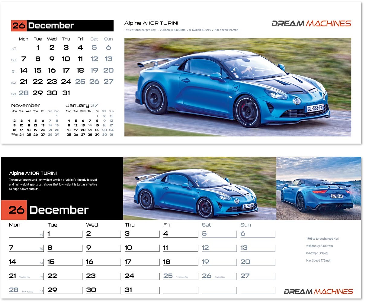 Dream Machines Desk Calendar