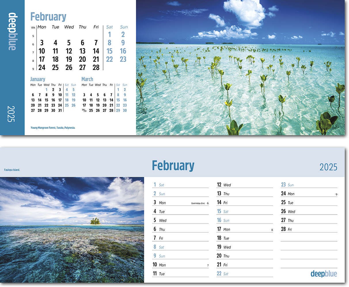 Deep Blue Desk Calendar