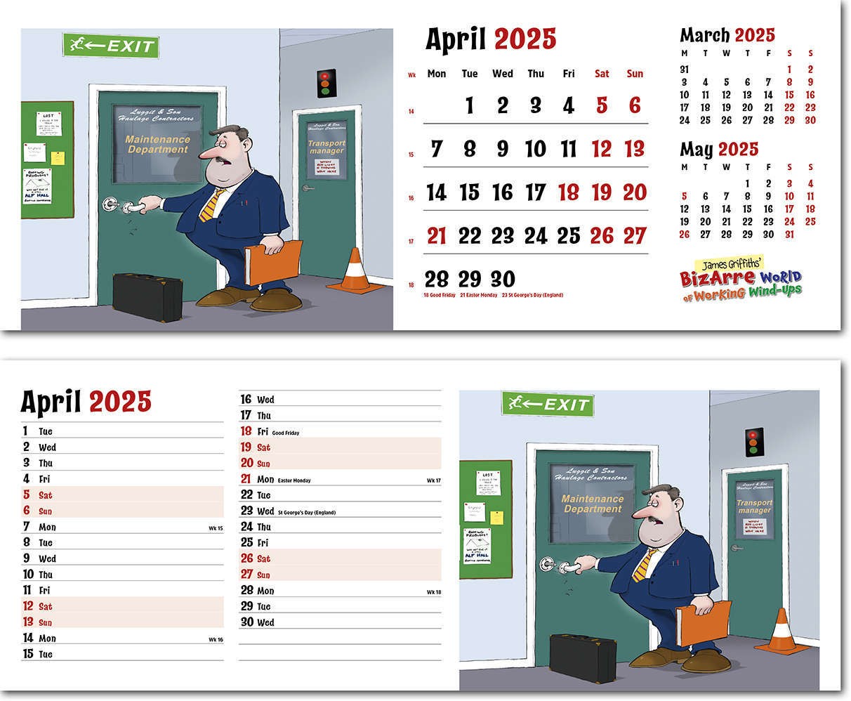 Bizarre World of Working Wind Ups Note Station Desk Calendar