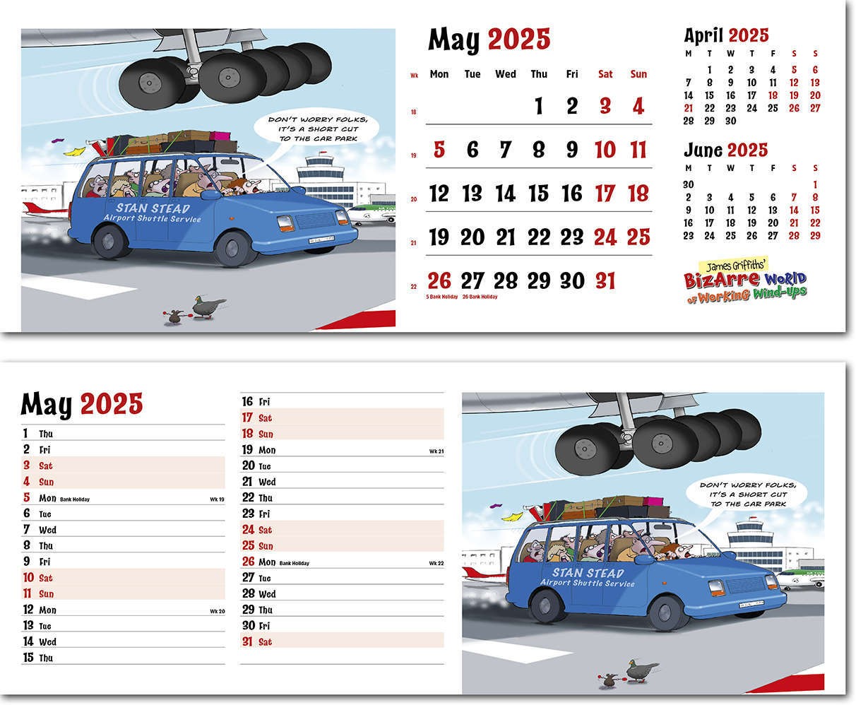 Bizarre World of Working Wind Ups Premium Lined Easel Desk Calendar