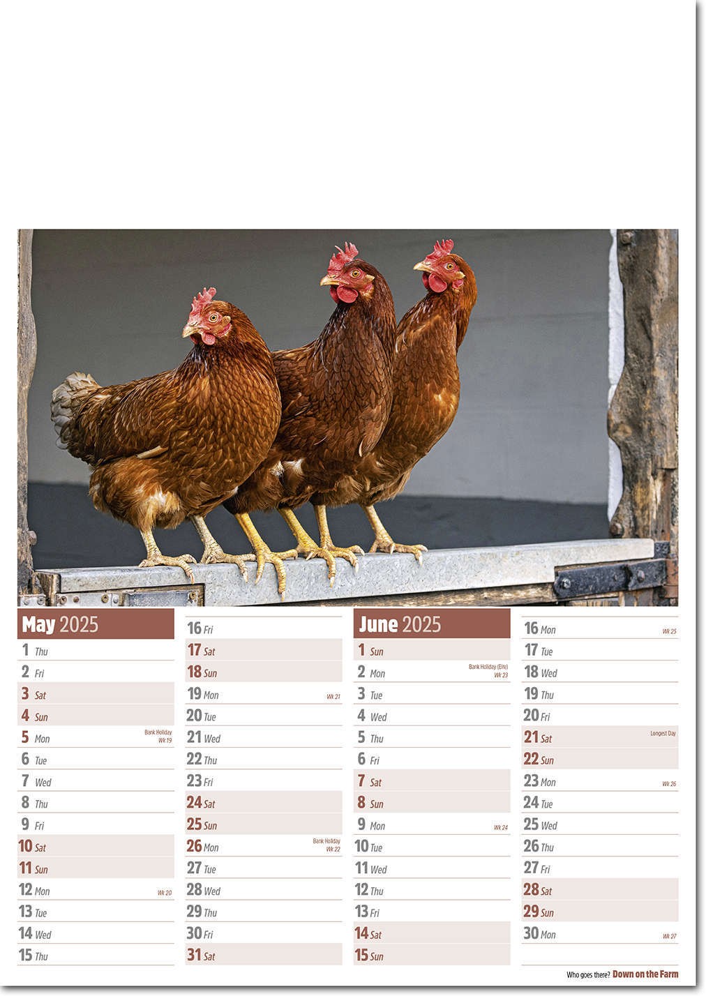 Down on the Farm Calendar