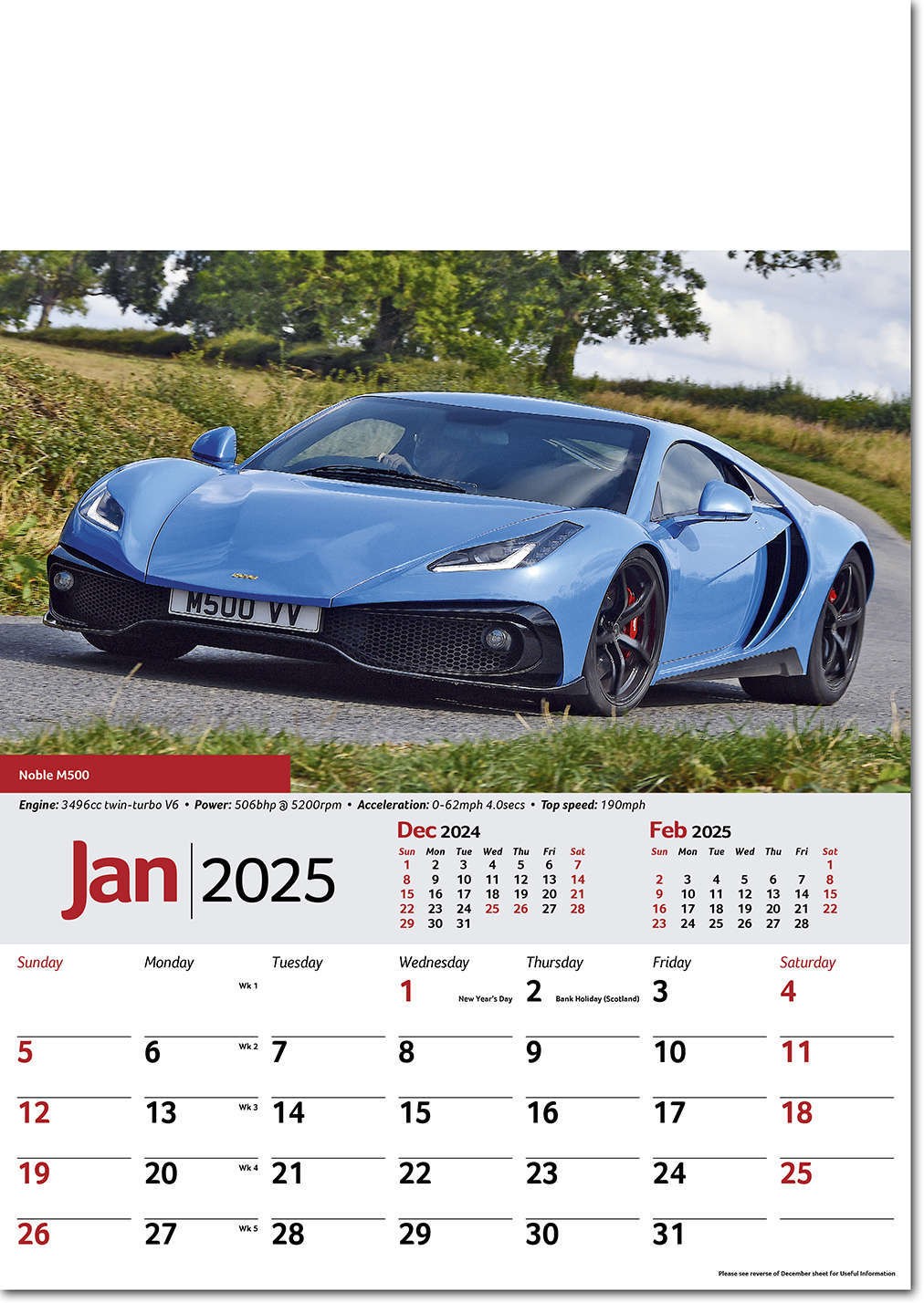 Performance Cars Wall Calendar