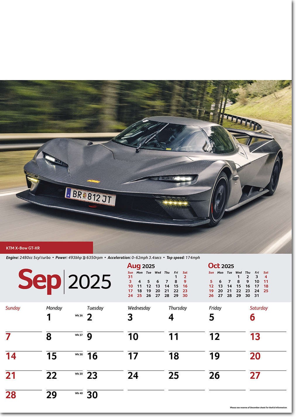 Performance Cars Wall Calendar