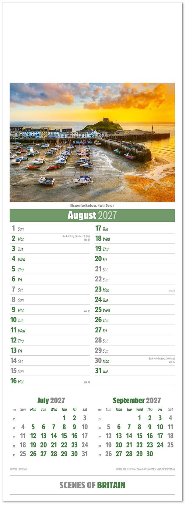 Slimline Scenes of Britain Calendar