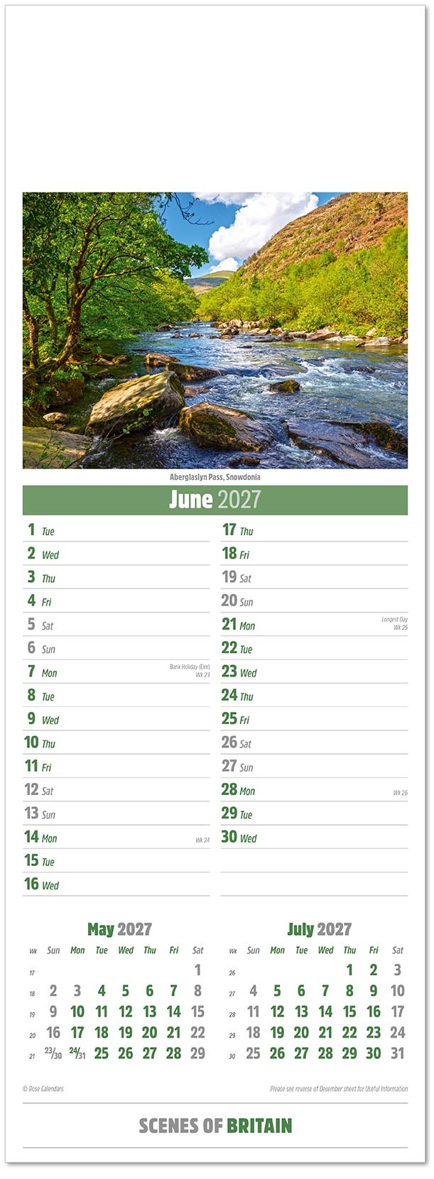Slimline Scenes of Britain Calendar